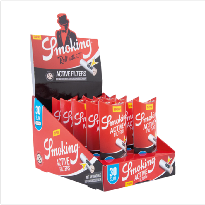 Smoking Smoking Active Filters - 10 x 30 pieces ~ Carbon Filters
