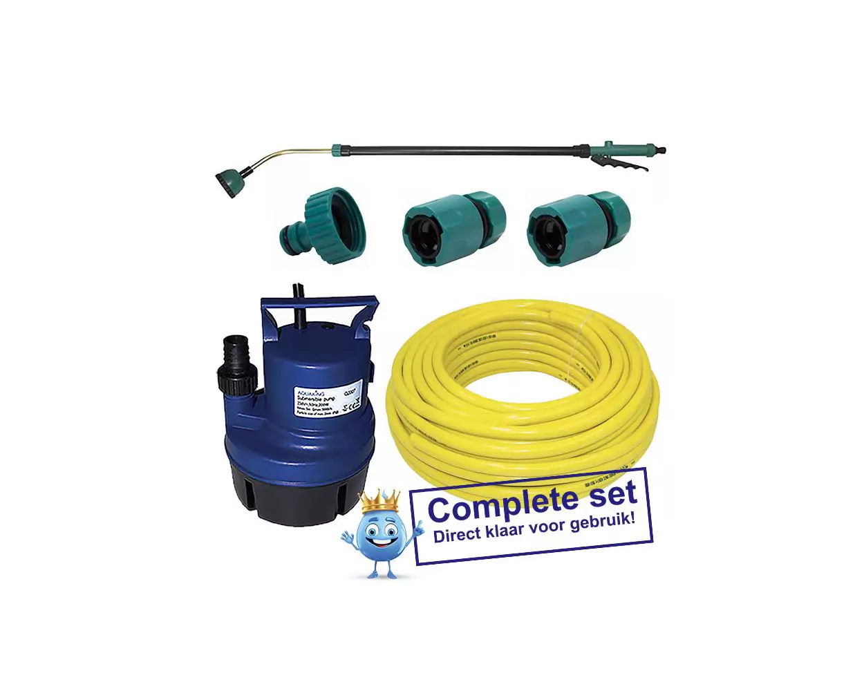 AQUAKING - Basic sproeiset COMPLEET - klein - alles in een - tuin sproeien - klaar voor gebruik - aanbieding - bewatering