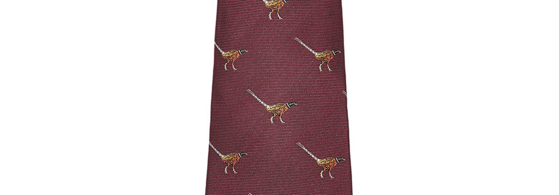 Dubarry Madden Zijde Stropdas Fazant Motief - Merlot