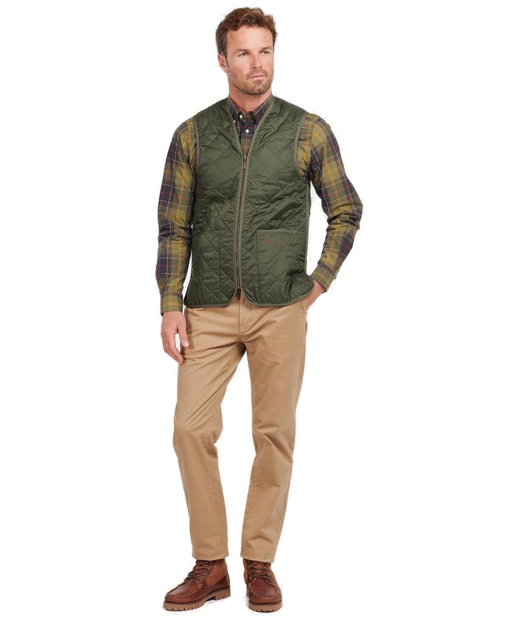 Barbour Quilted Waistcoat/Zip-In Liner Olive/Classic-7
