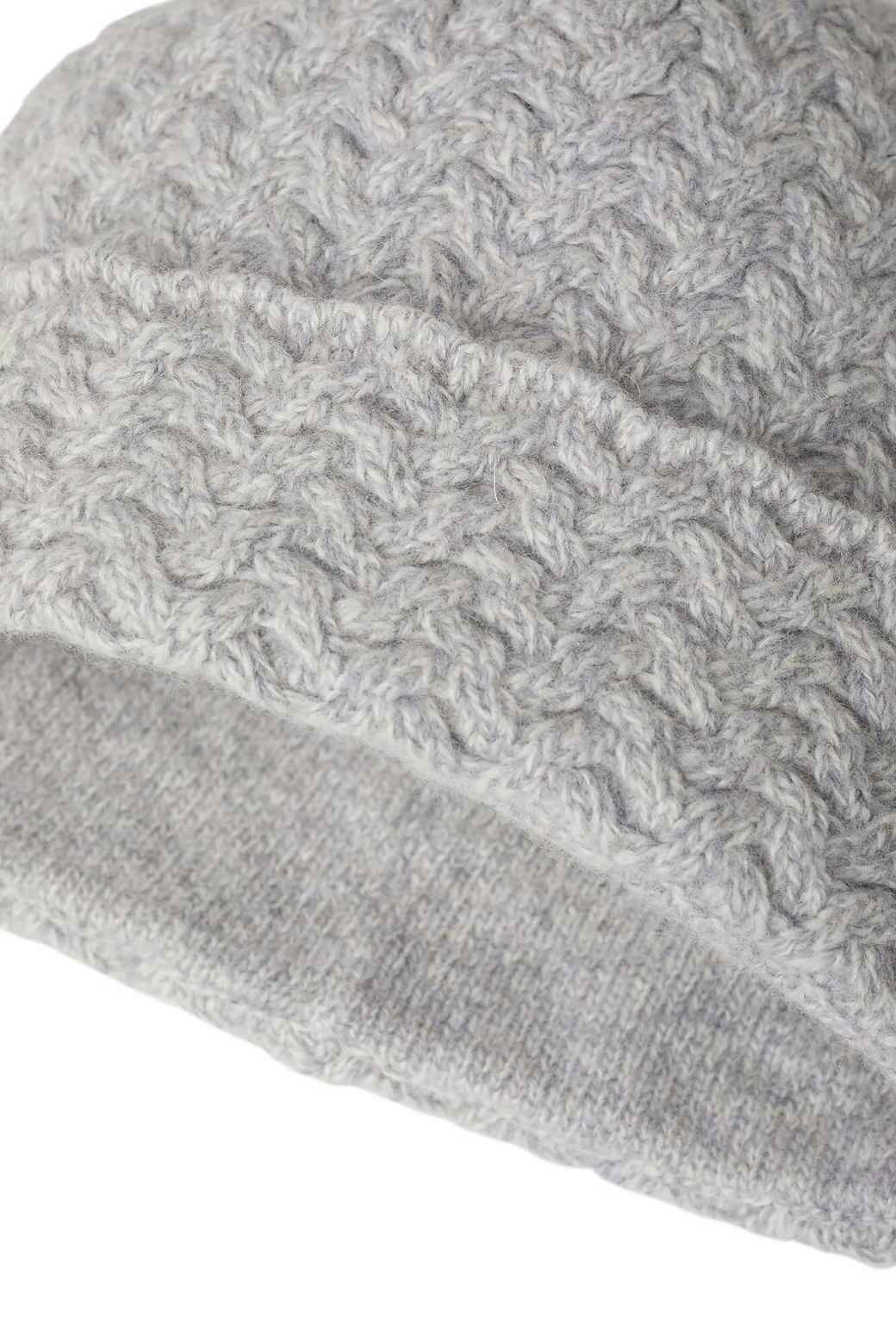 Chevalier Shandy Cable Knit Wool Beanie Light Grey Melange-2