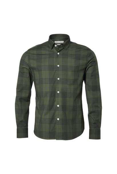 Chevalier Carlton Contemporary Fit Shirt Men Dark Forest Checked