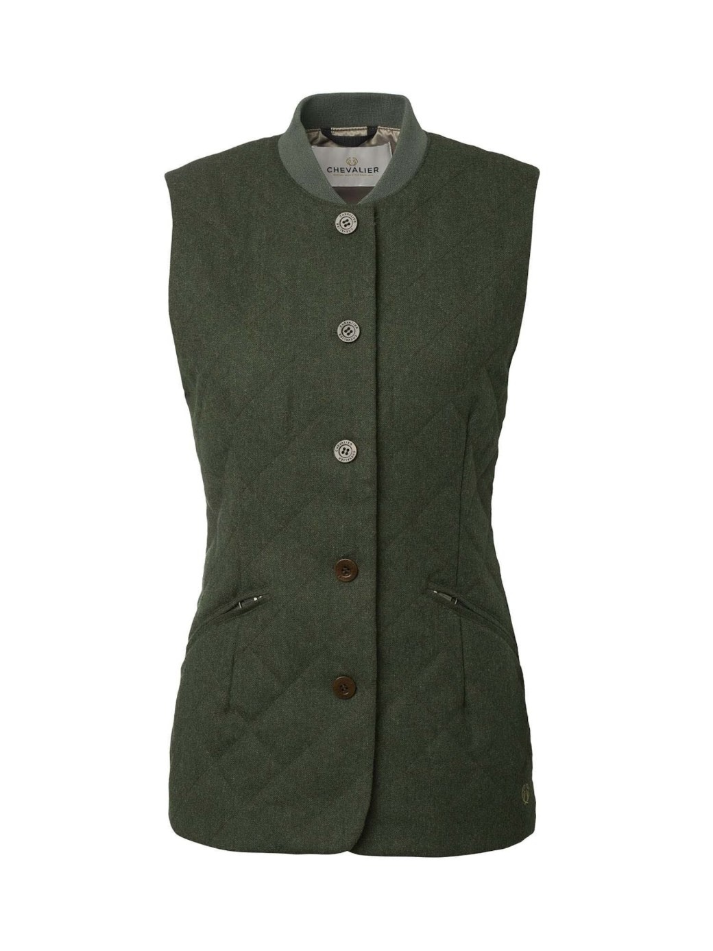 Chevalier Allington Fill100 Tweed Vest Women Dark  Green-2