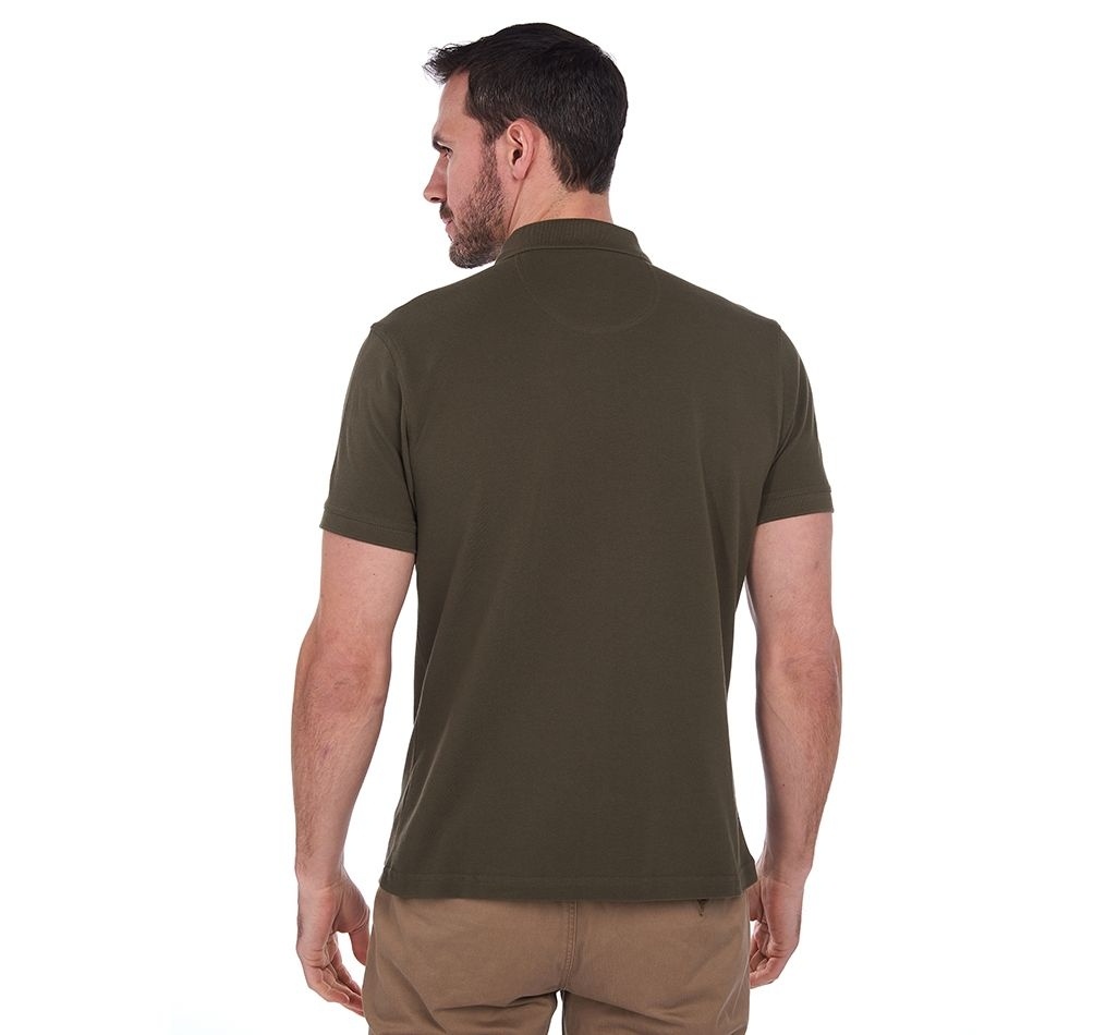 Barbour Sports Polo Shirt Dark Olive-4