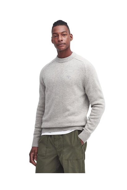 Barbour Grangetown Merino Crew Neck Jumper Light Grey