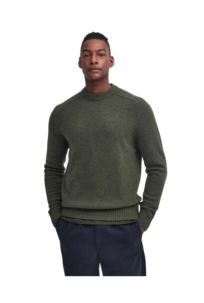Barbour Grangetown Merino Crew Neck Jumper Mid Olive
