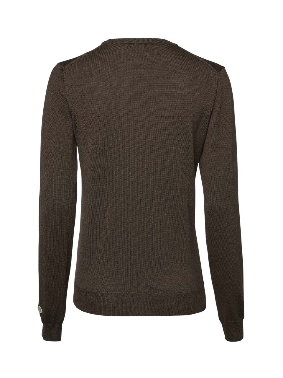 Chevalier Blaise V-Neck Merino Pullover Women Leather Brown-3