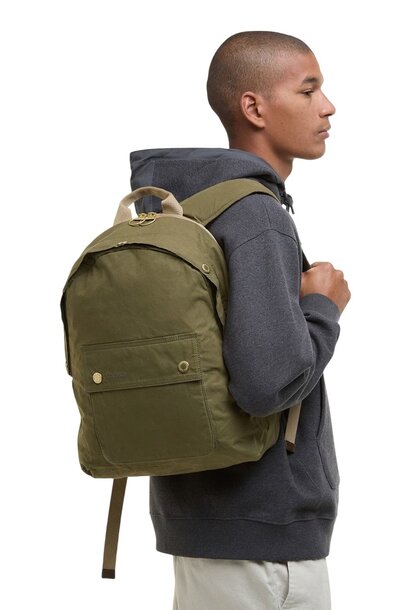 Barbour Transport Zip Closure Backpack Bag Dusky Green