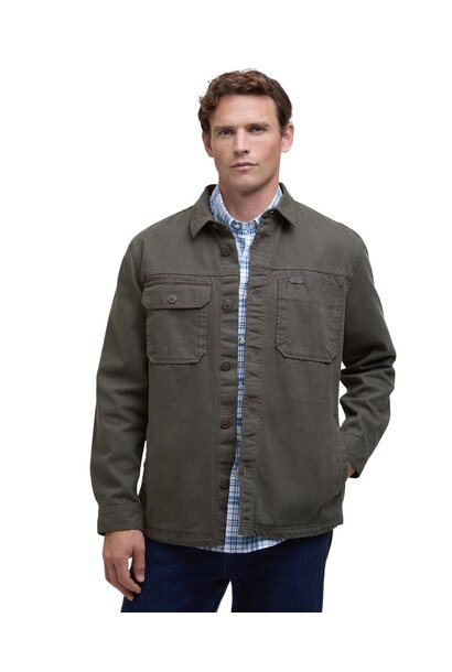 Barbour Lingfield Canvas Overshirt Fern