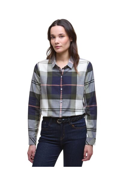 Barbour Moorland Relaxed Long-Sleeved Shirt Navy/Arabesque Check