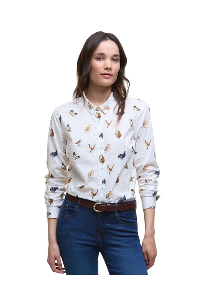 Barbour Brambles Tailored Long-Sleeved Shirt Bird Print