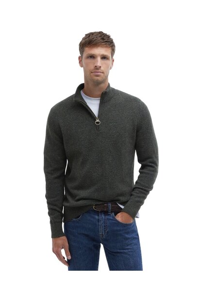 Barbour Essential Tisbury Half-Zip Jumper Dark Seaweed