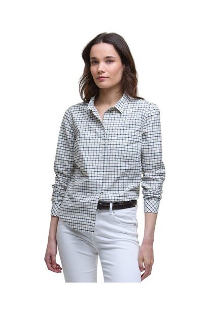 Barbour Woodside Tailored Long-Sleeved Shirt Navy Check