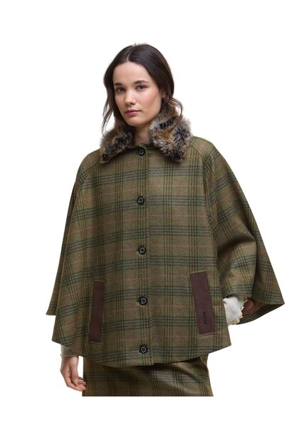 Barbour Flax Lily Wool Cape Arabesque/Brown