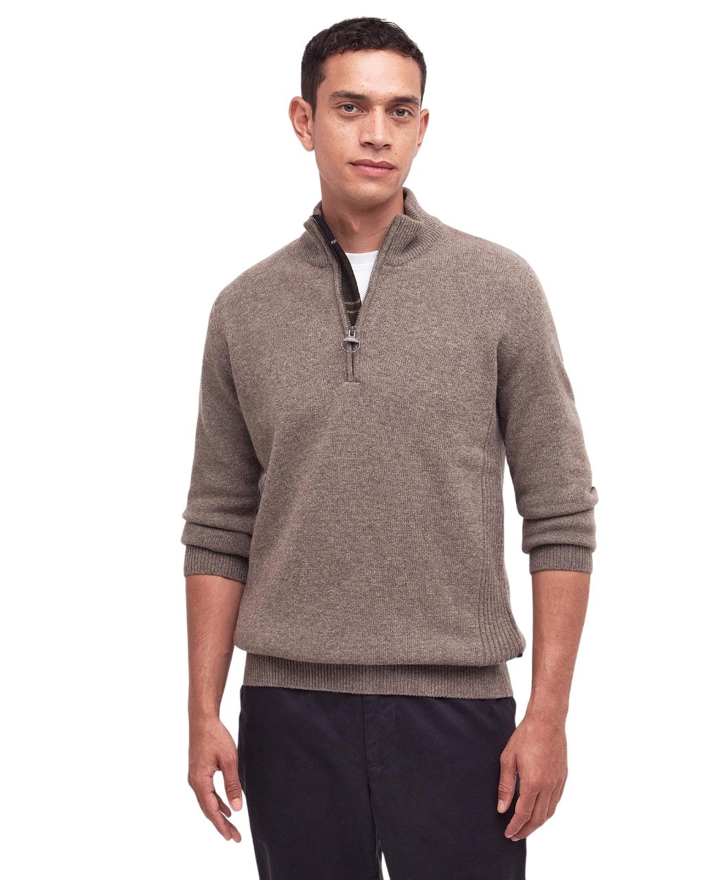 Barbour Holden Half Zip Jumper Military Marl-1