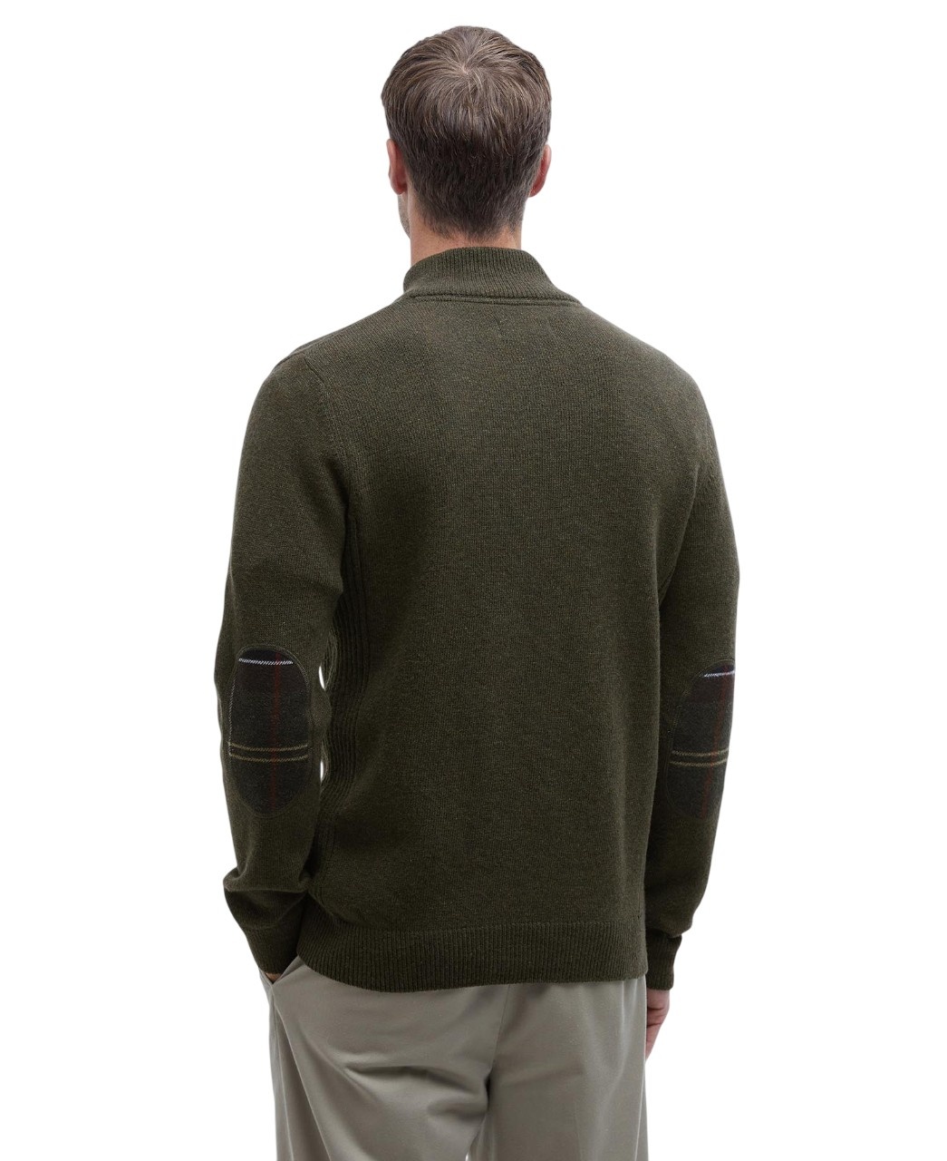 Barbour Holden Half Zip Jumper Olive Marl-3