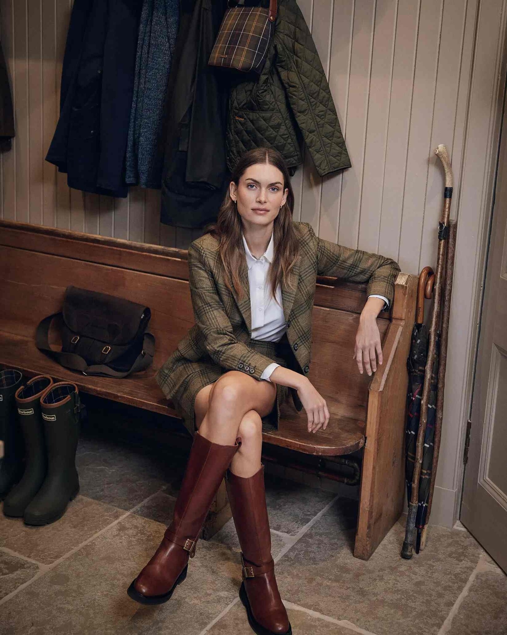 Barbour Carlby Tailored Wool Blazer Arabesque/Brown-9