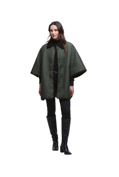 Barbour Oakham Quilted Cape Olive