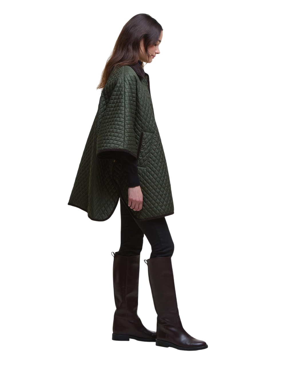 Barbour Oakham Quilted Cape Olive-2