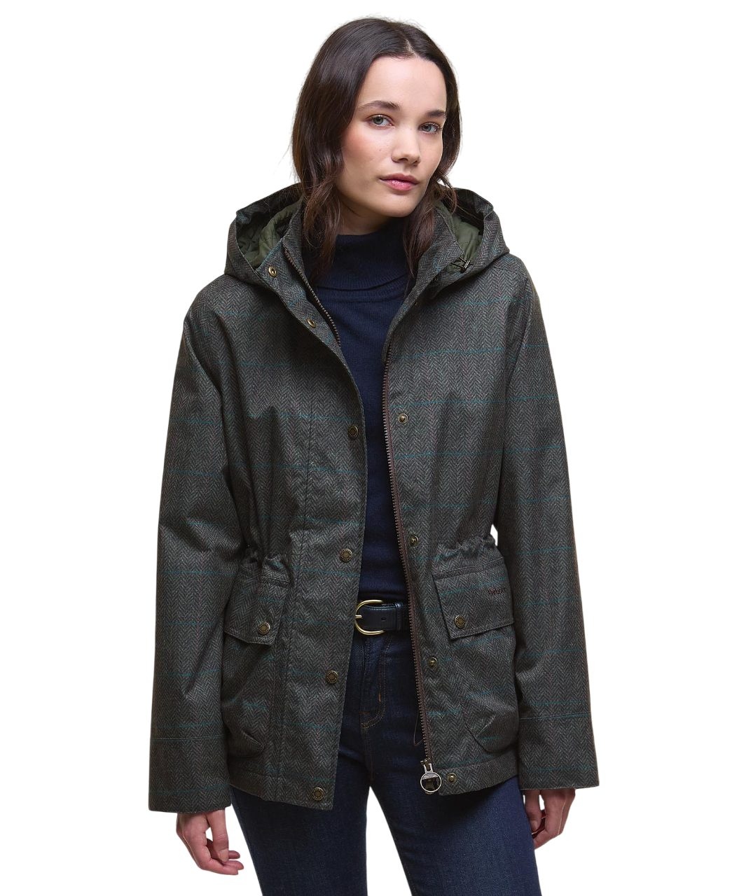 Barbour Dixon Waterproof Jacket Gardenia Tweed-1