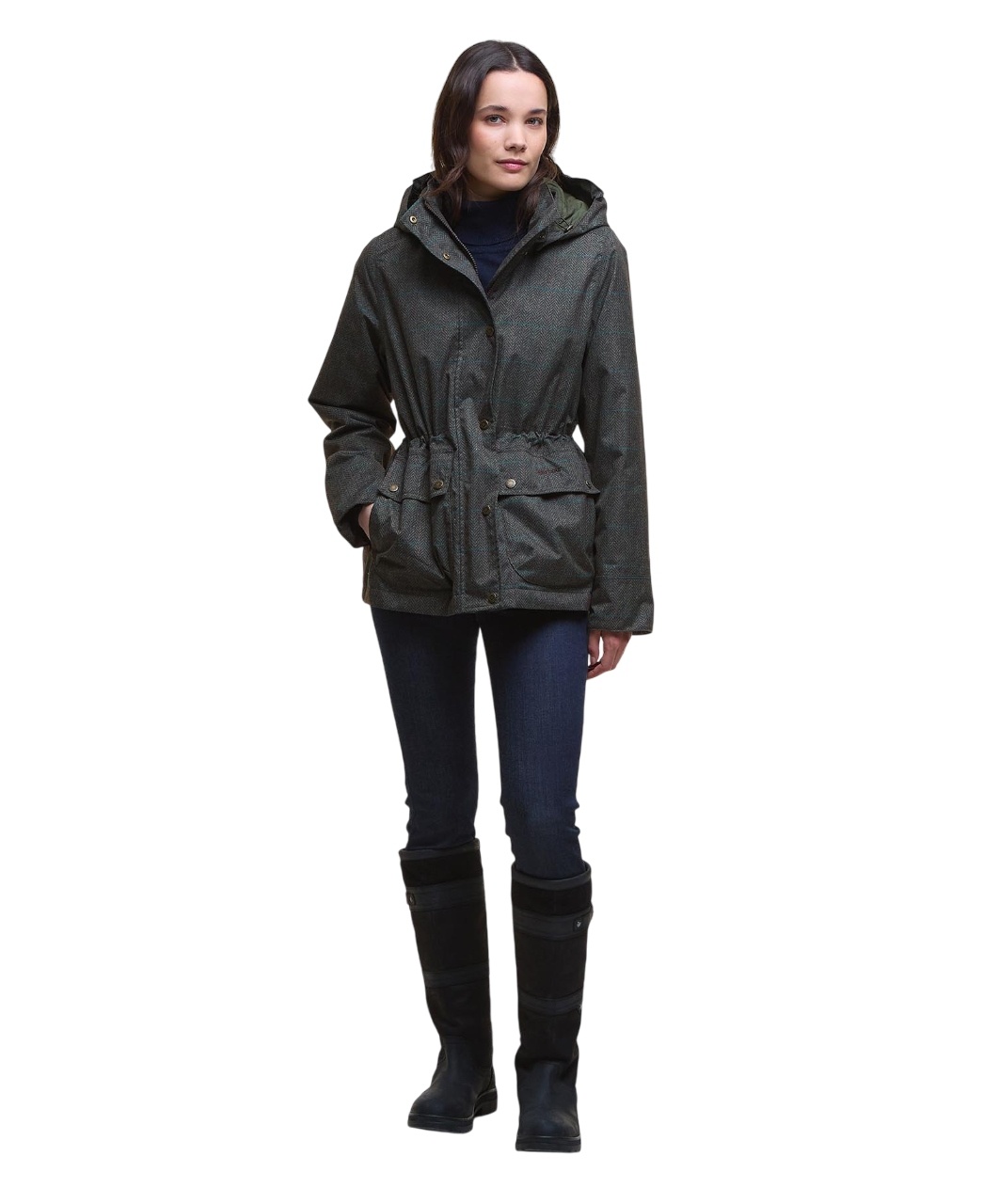 Barbour Dixon Waterproof Jacket Gardenia Tweed-2