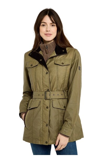 Dubarry Gandon Dames Waxjas met Ceintuur - Golden Khaki