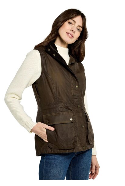 Dubarry Rathsallagh Dames Wax Gilet - Café