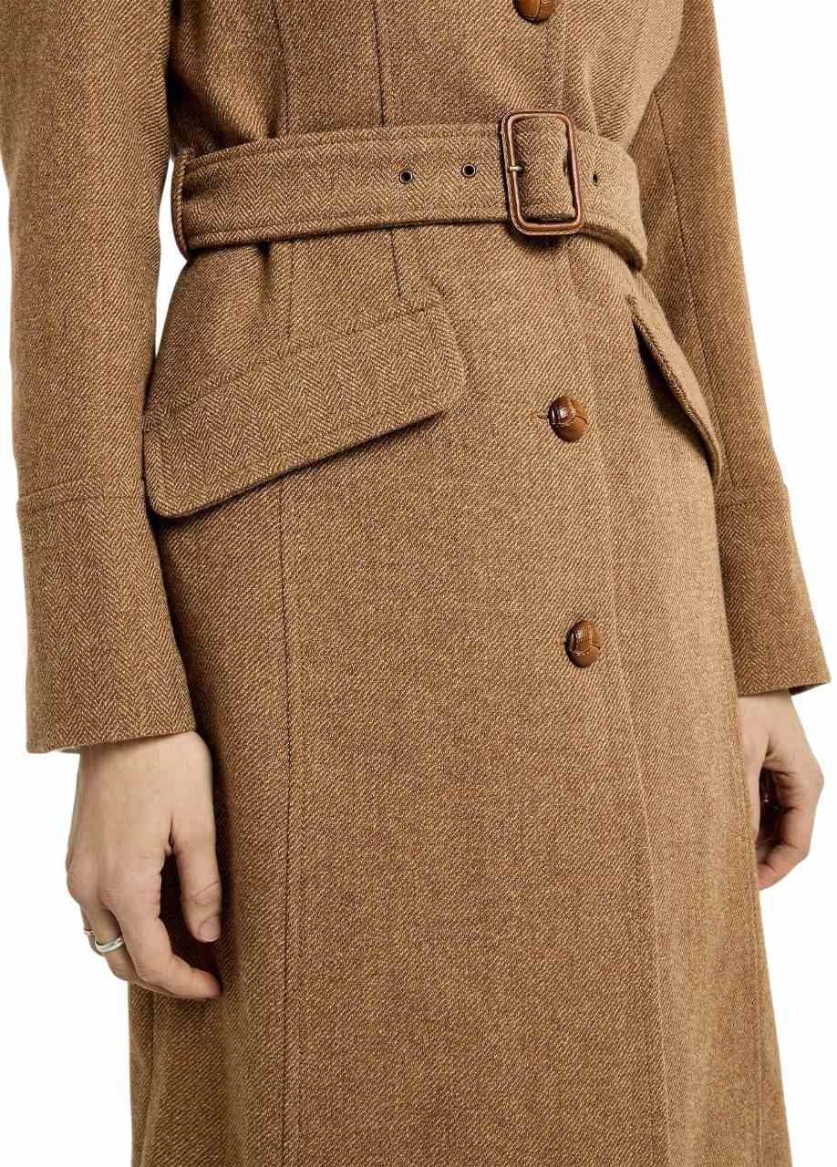 Dubarry Brookvale Dames Lange Tweedjas - Camel Twill-5