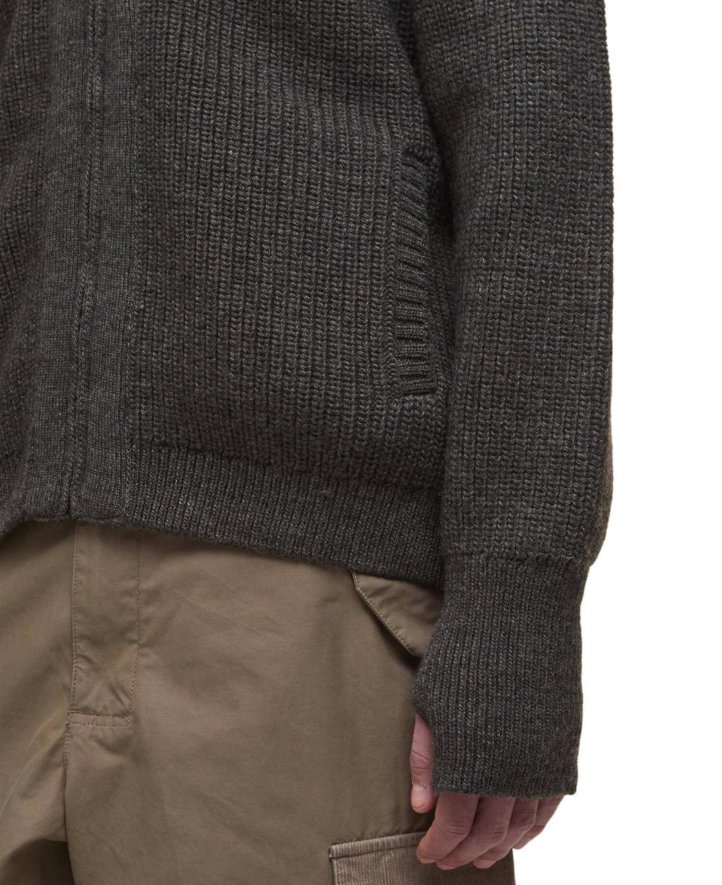 Barbour Garthman Knitted Zip-Up Jumper Olive Ink-5