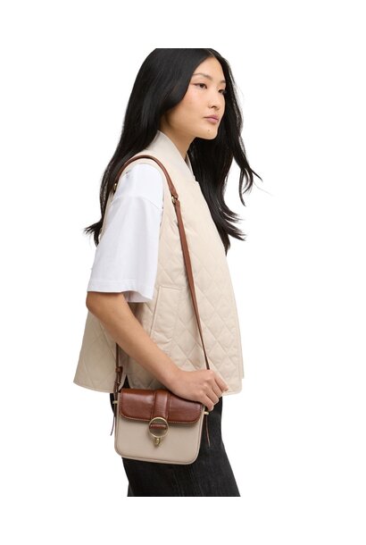 Barbour Mini Rosa Leather Crossbody Bag Pebbled Pink/Brown