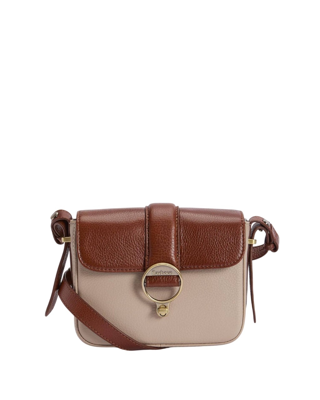 Barbour Mini Rosa Leather Crossbody Bag Pebbled Pink/Brown-2