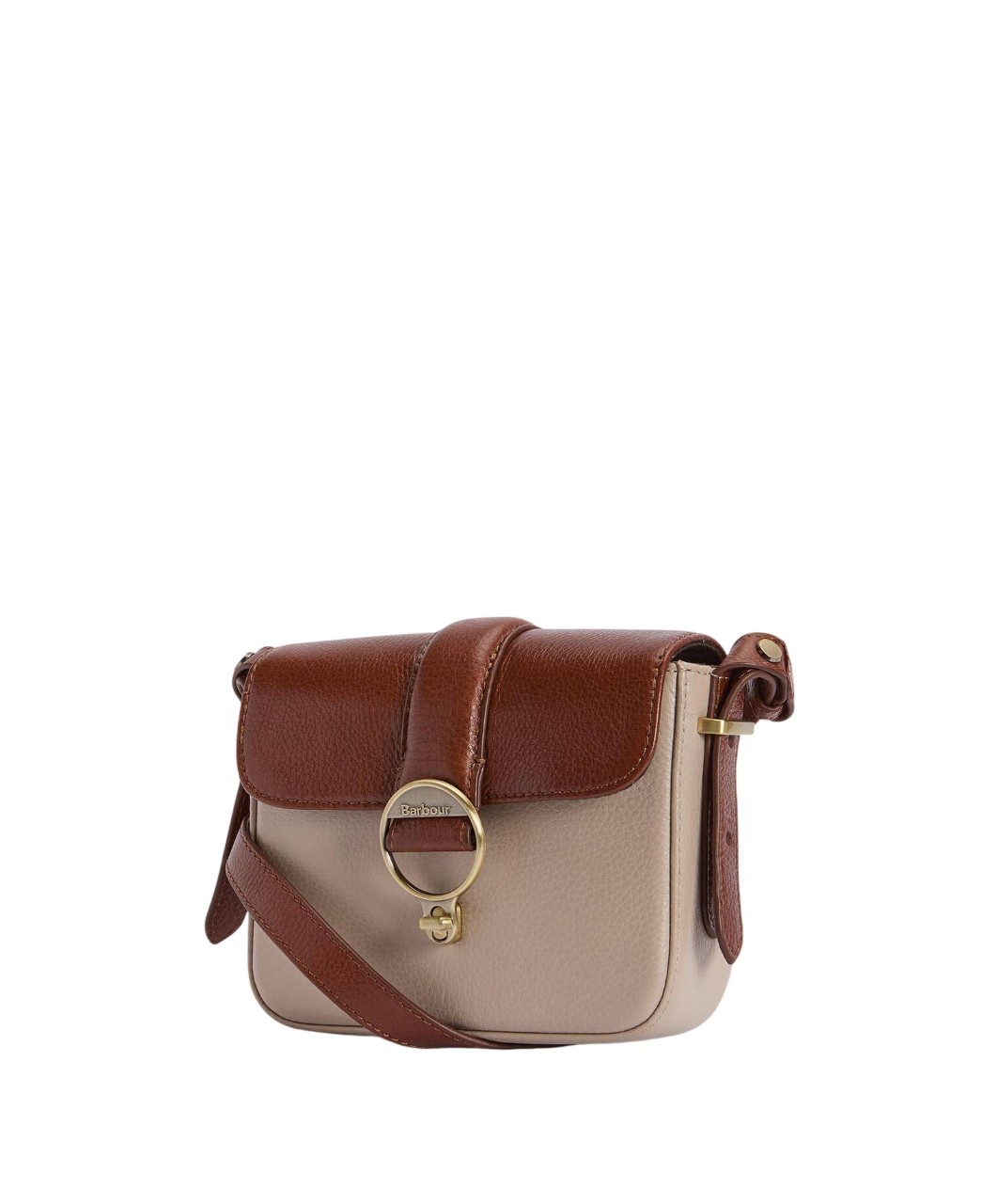 Barbour Mini Rosa Leather Crossbody Bag Pebbled Pink/Brown-3