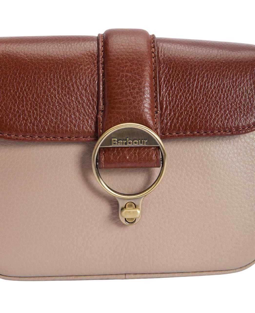 Barbour Mini Rosa Leather Crossbody Bag Pebbled Pink/Brown-5