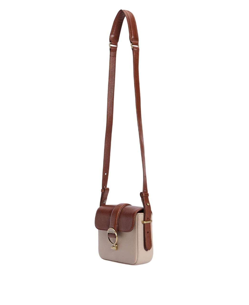 Barbour Mini Rosa Leather Crossbody Bag Pebbled Pink/Brown-6