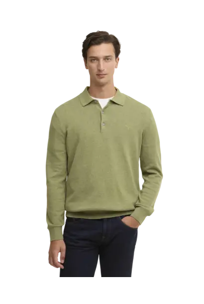 Barbour Pima Cotton Knitted Polo Shirt Laurel Green