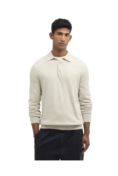 Barbour Pima Cotton Knitted Polo Shirt Neutral