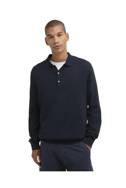 Barbour Pima Cotton Knitted Polo Shirt Navy