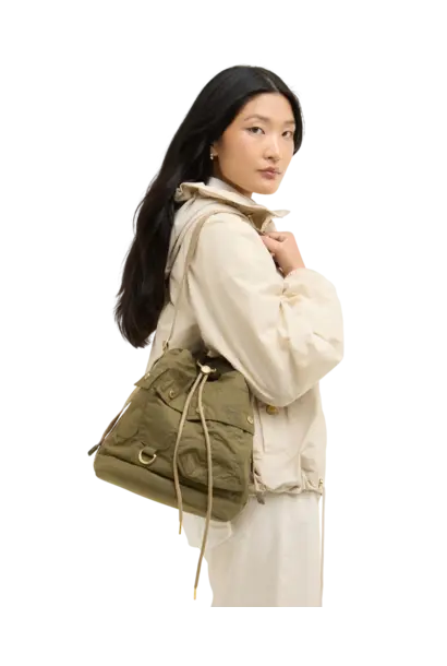 Barbour Mia Drawstring Tote Bag Dusky Green