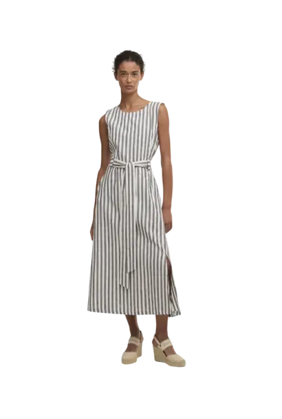 Barbour Inez Midi Dress Dark Navy Stripe