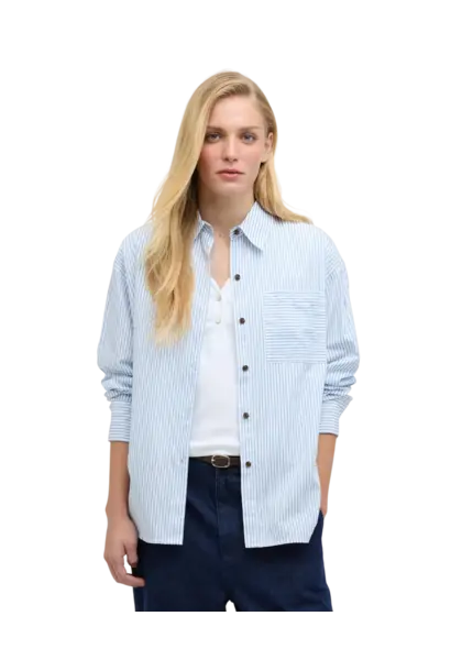 Barbour Polly Striped Relaxed Shirt Chambray Stripe