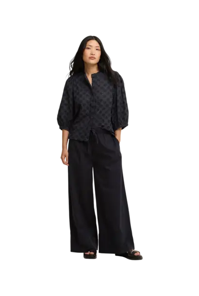 Barbour Josie Wide-Leg Trousers Dark Navy