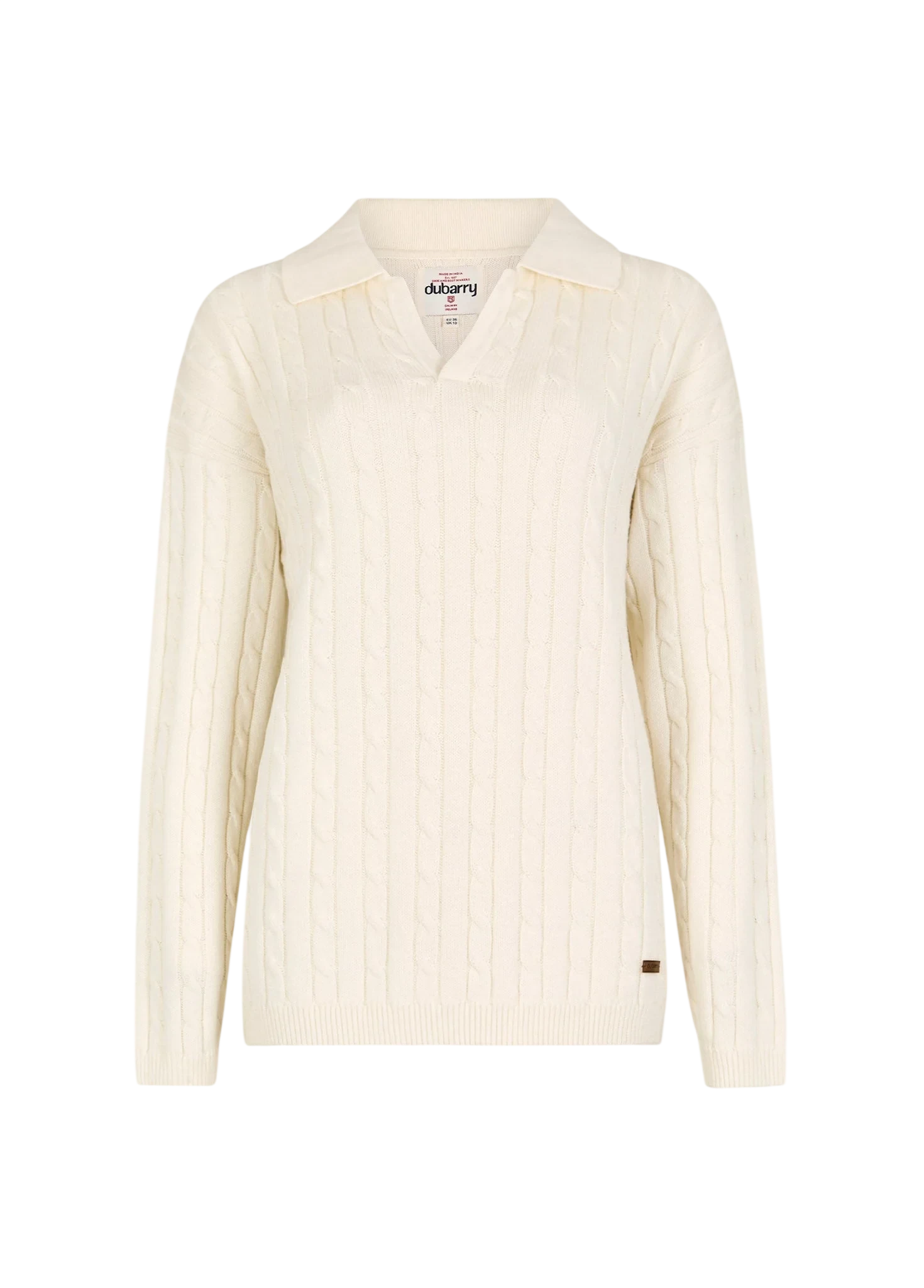 Dubarry Brownville Dames Merino Blend Trui - Oyster-5