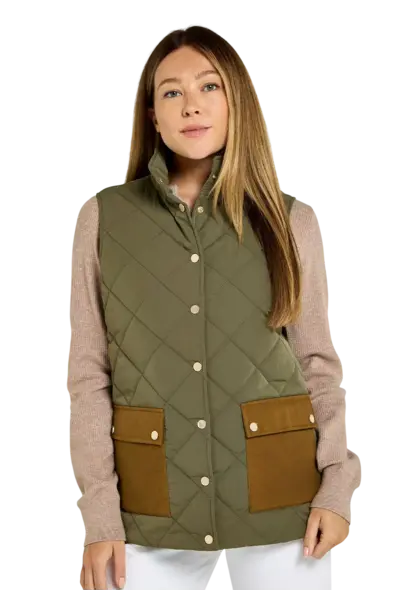 Dubarry Clashmore Dames Heritage Bodywarmer - Kelp