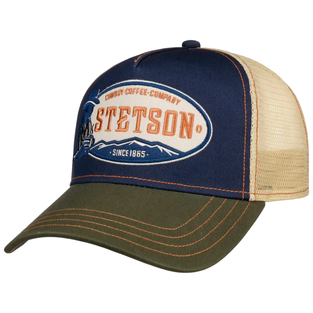 Stetson Trucker Cap Cowboy Coffee Olive/Navy-1