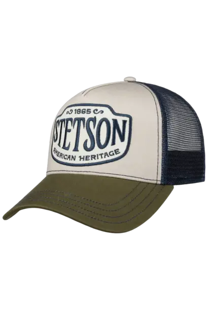 Stetson Trucker Cap Western Patch Olive/Offwhite