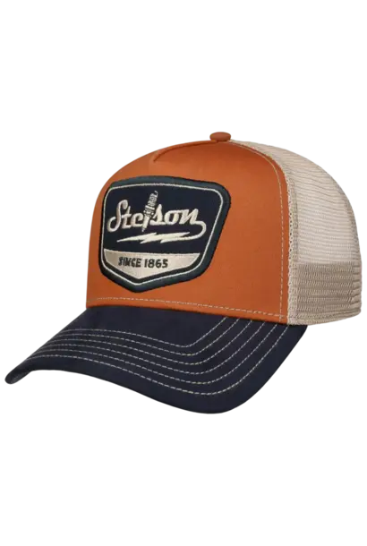 Stetson Trucker Cap Spark Plug Navy/Rust Orange