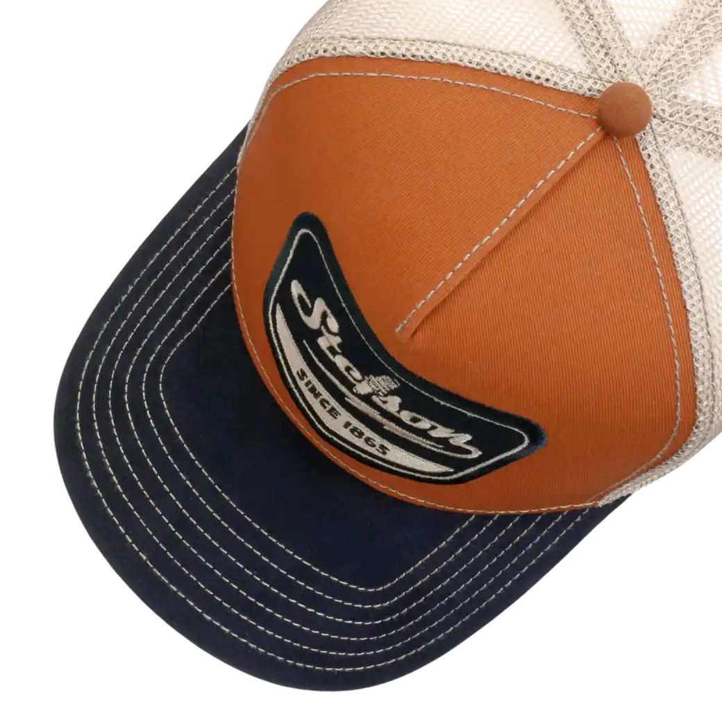 Stetson Trucker Cap Spark Plug Navy/Rust Orange-2