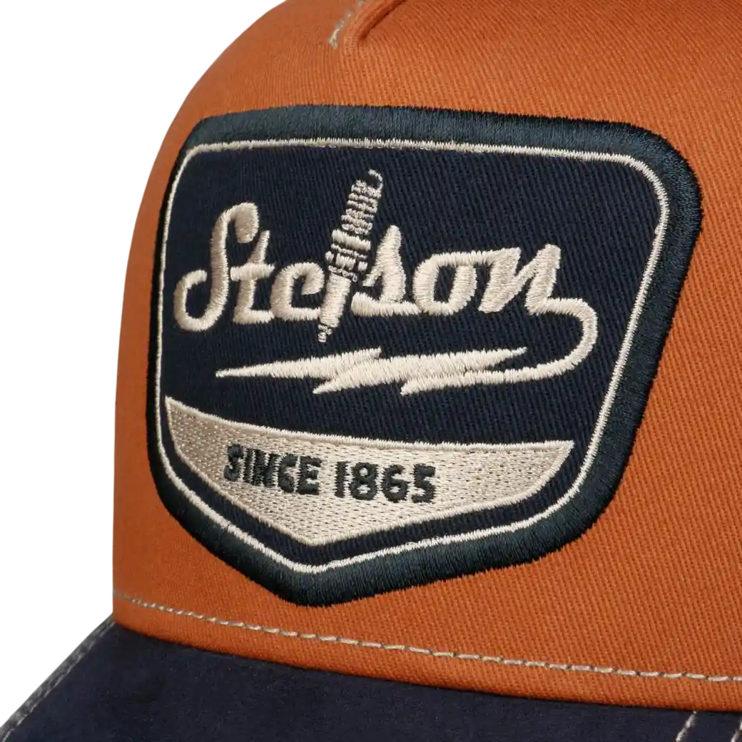 Stetson Trucker Cap Spark Plug Navy/Rust Orange-5