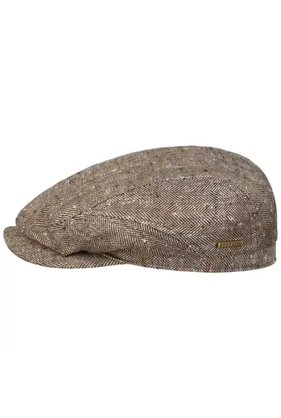 Stetson Driver Cap Silk/Linen Herringbone Beige Herringbone
