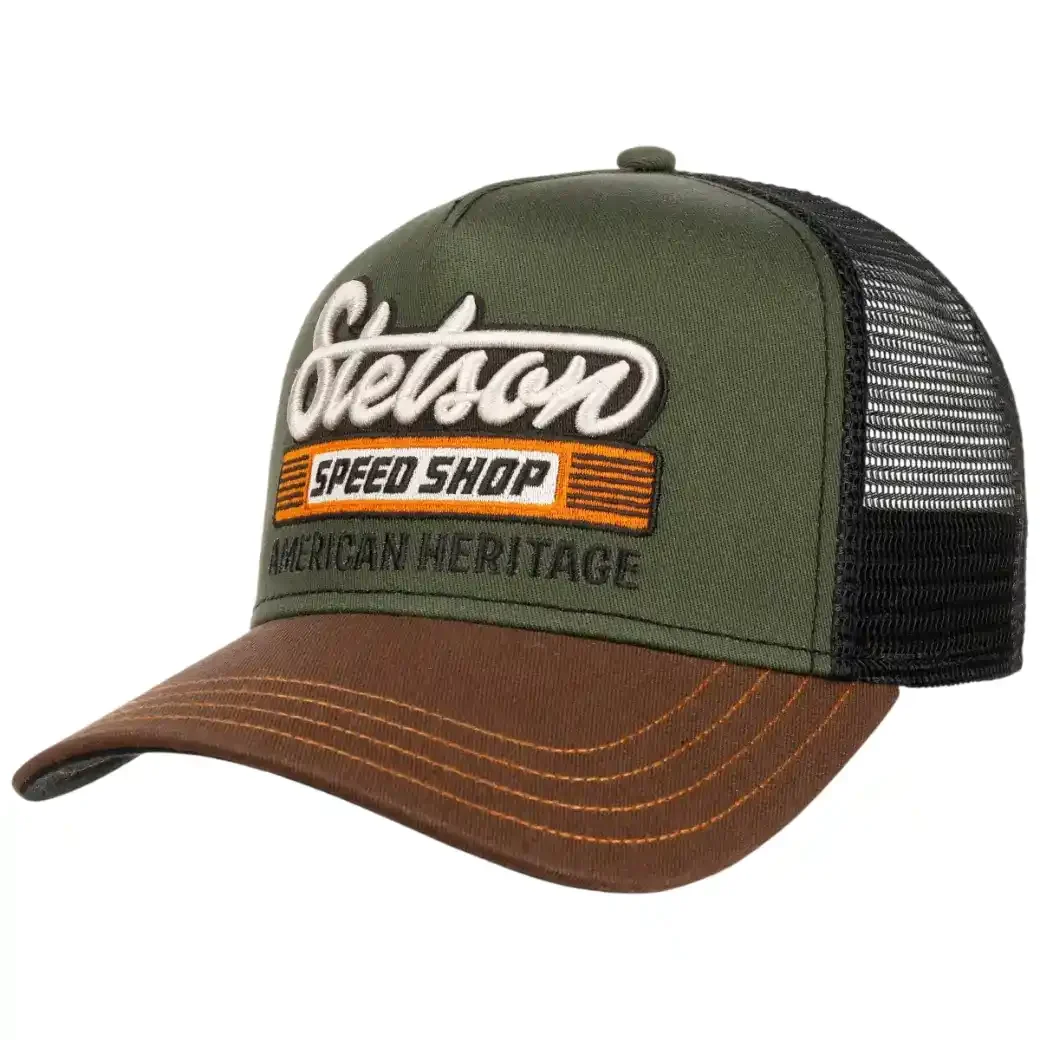 Stetson Trucker Cap Speed Shop Chestnut/Olive-1